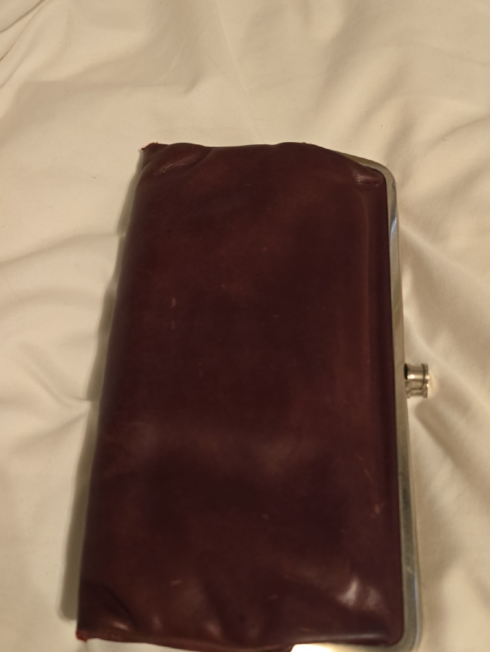 Womens Leather Clutch Wallet - Deep Burgundy